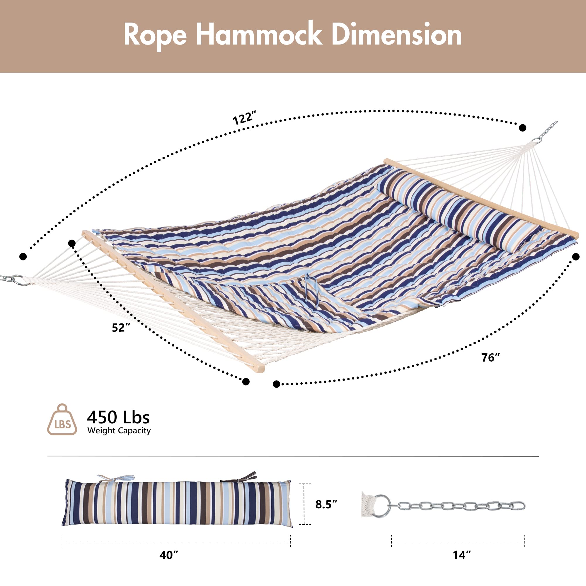 ANOW hammock mounted on a 12ft stand demonstrating ready-to-use compatibility