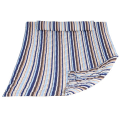 ANOW front view of blue-striped hammock pad showing full size and pattern benefit