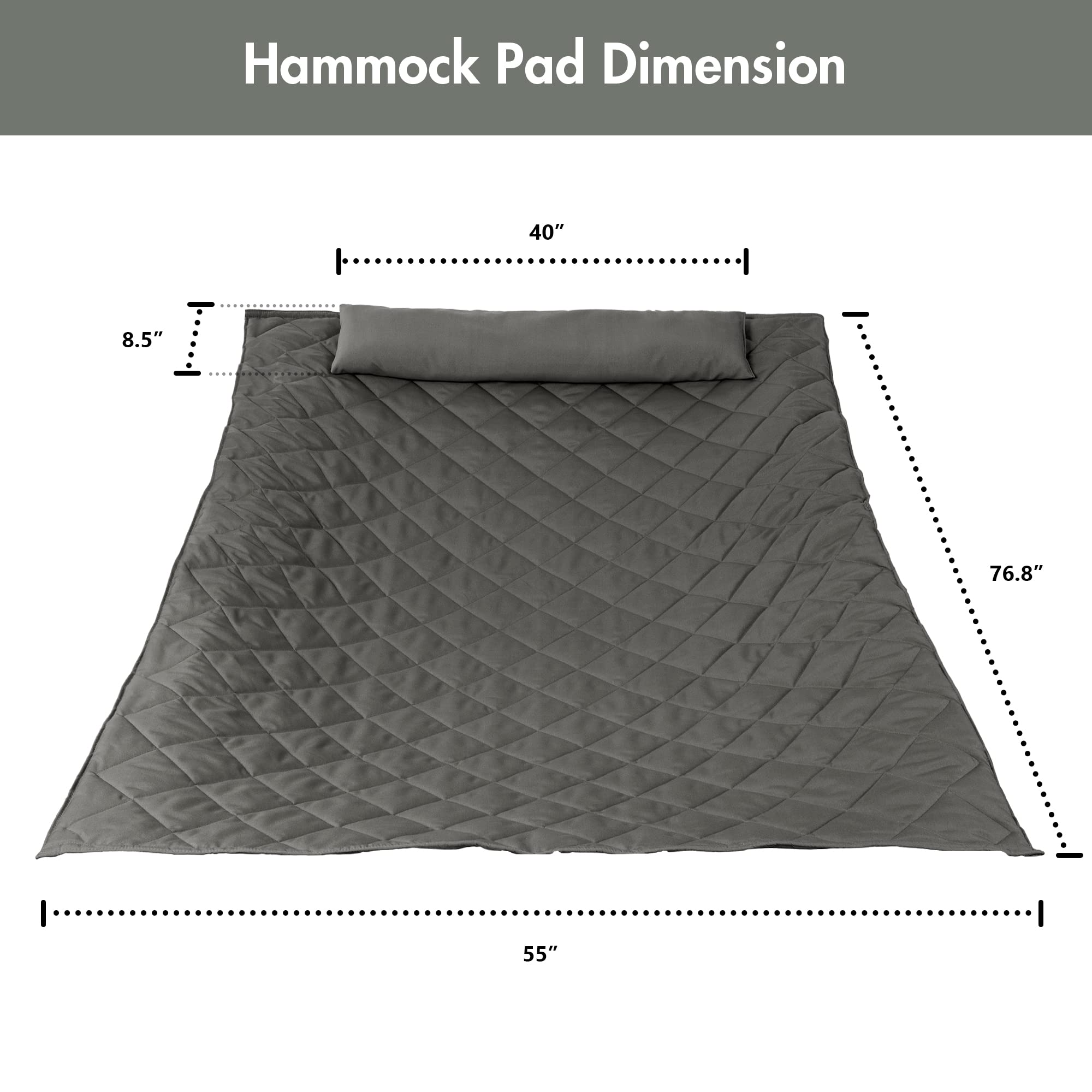 ANOW hammock pad pillow profile displaying elongated neck support benefit