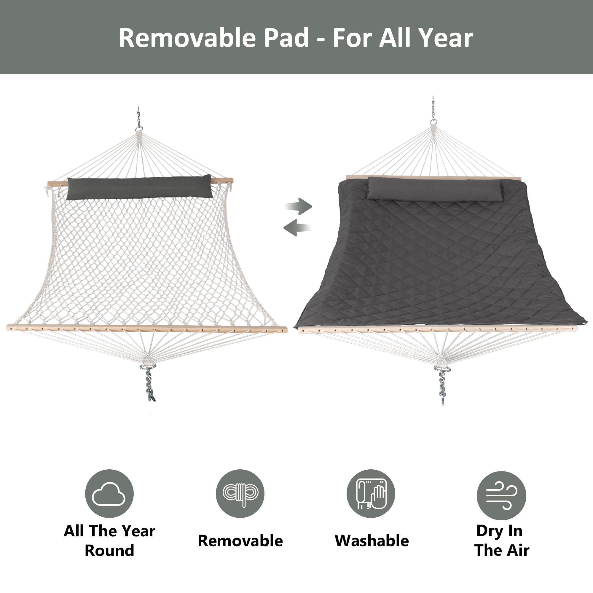 ANOW quilted pad close-up showing breathable polyester wadding comfort