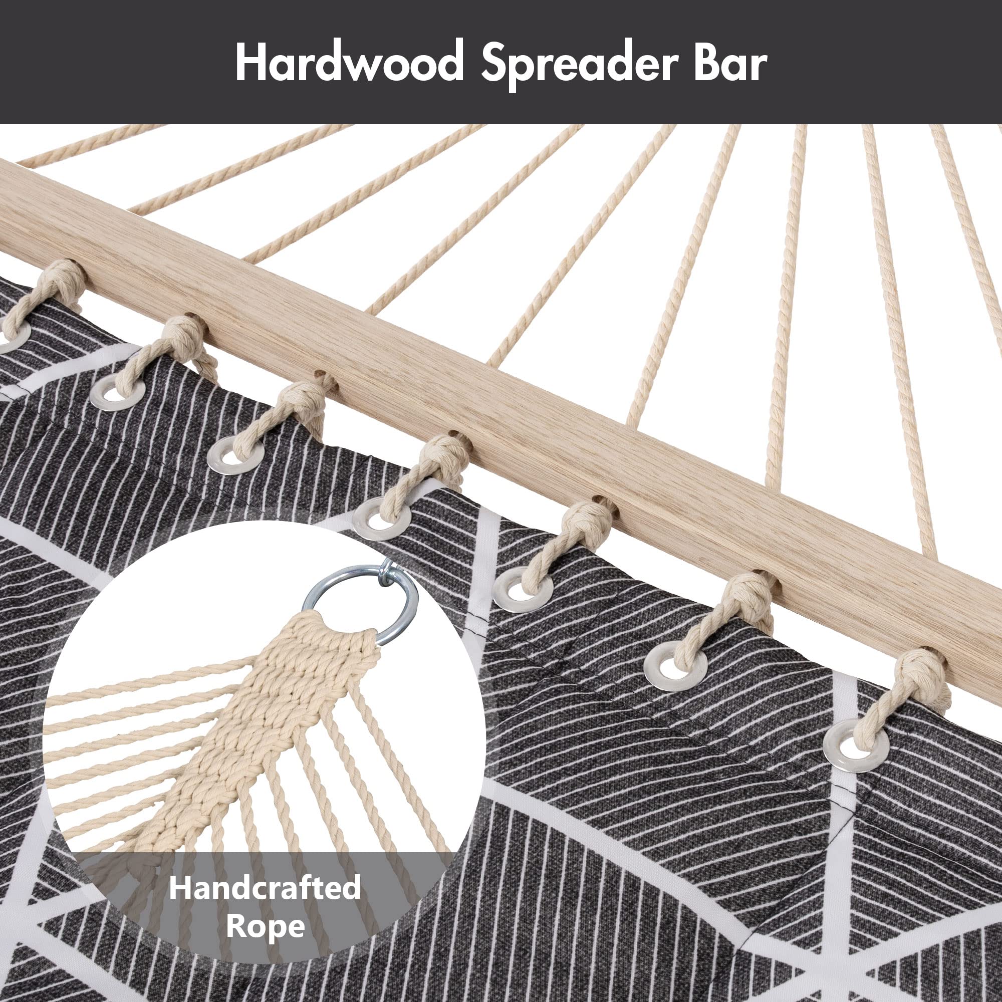 ANOW hammock displayed with 12 ft stand to show fit and length compatibility