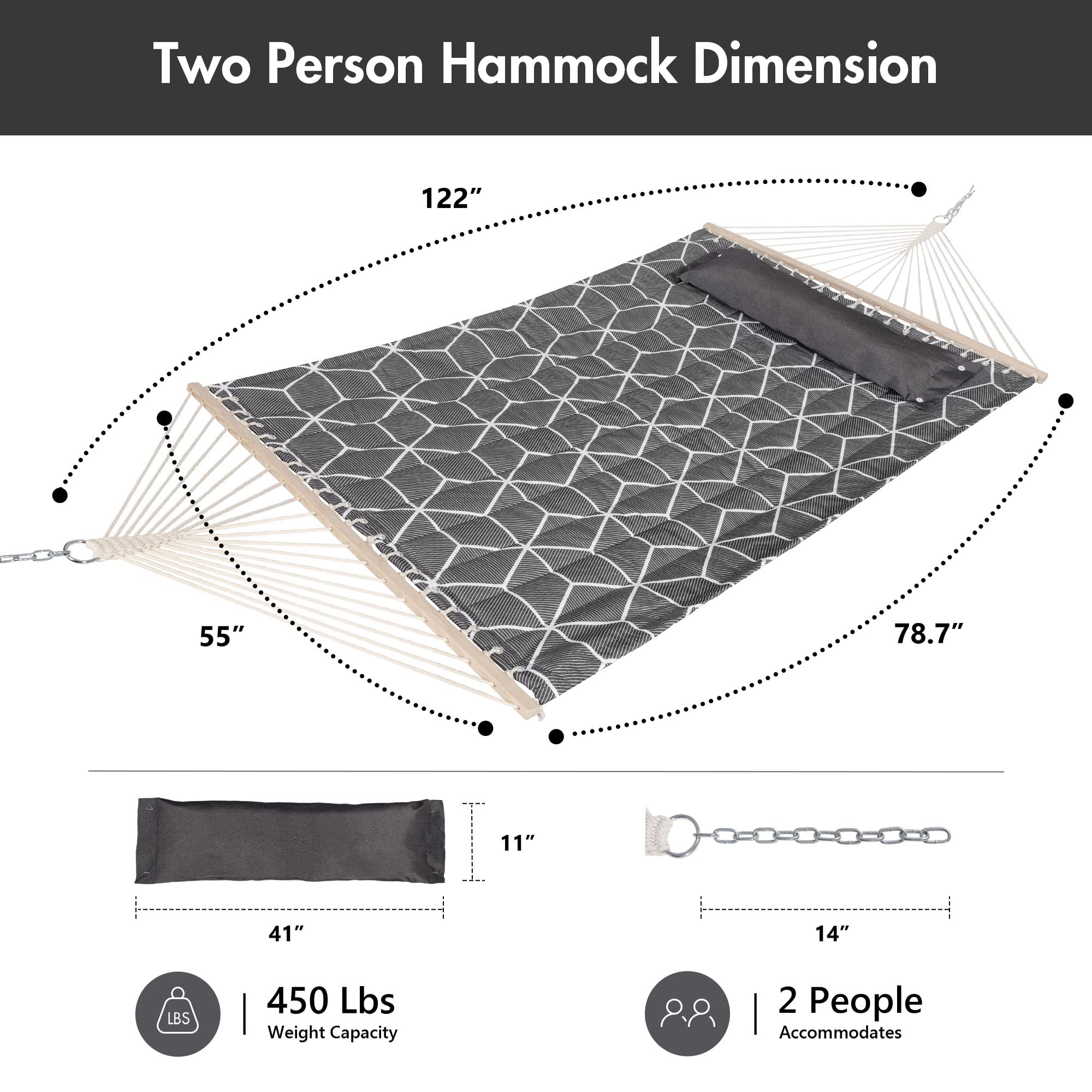 ANOW hammock in use with two people enjoying roomy, supportive lounging