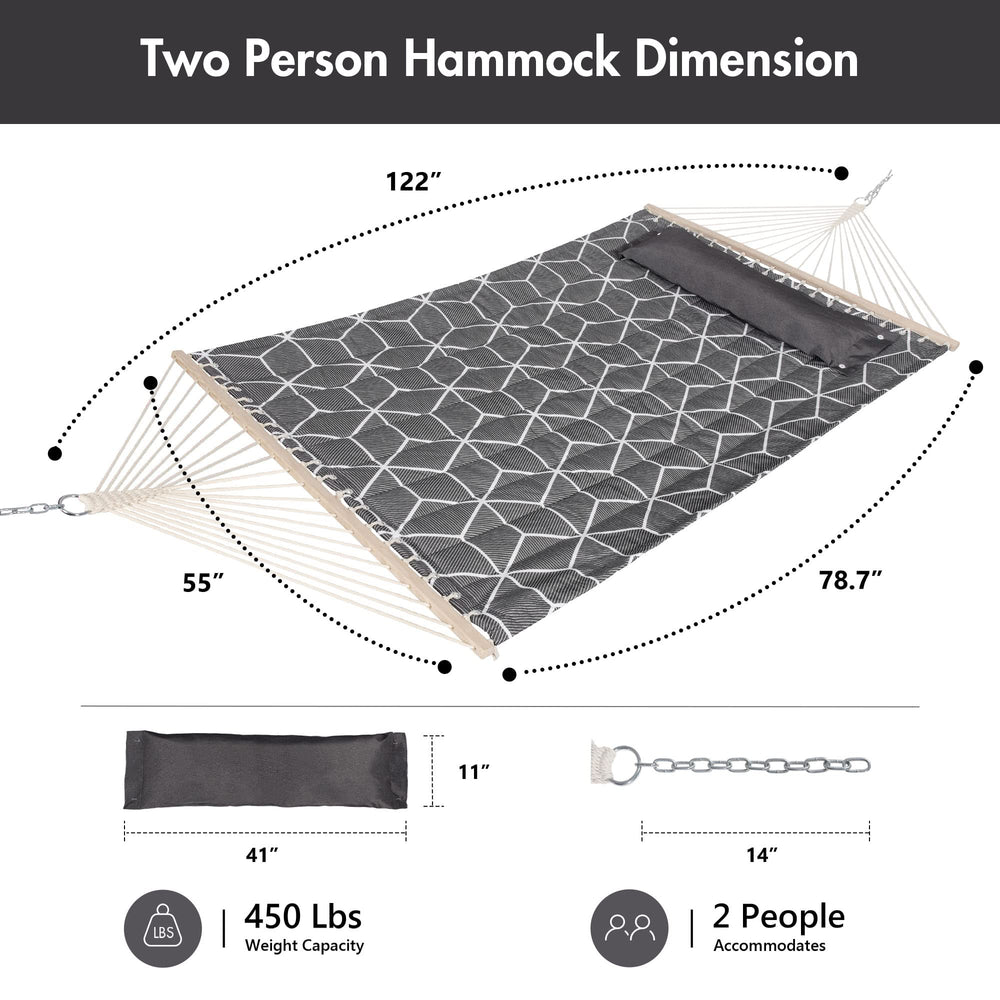 ANOW hammock in use with two people enjoying roomy, supportive lounging