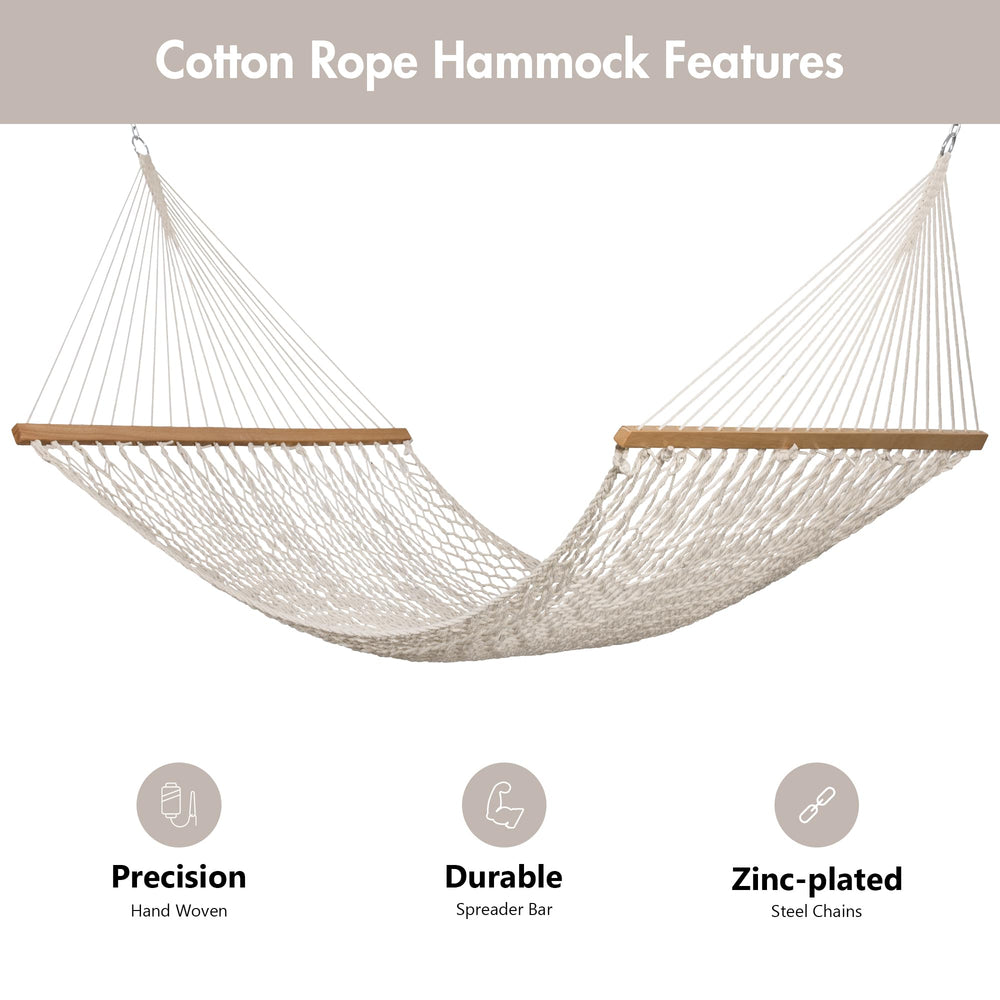 ANOW hardwood spreader bar close-up with countersunk holes for reduced rope abrasion