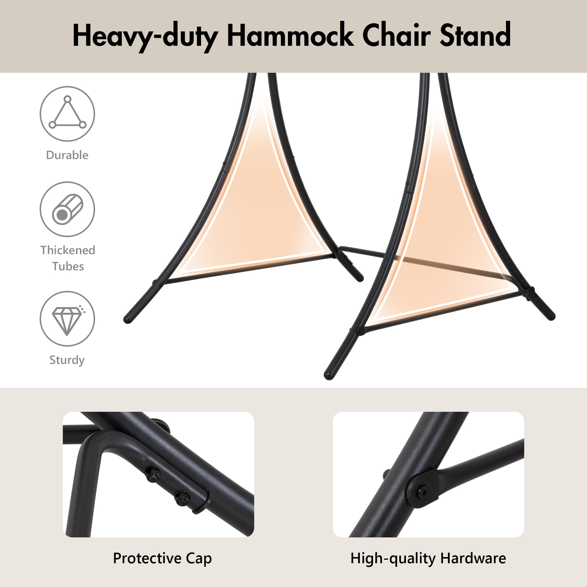 ANOW stand with canvas chair in garden showing relaxation setup benefit