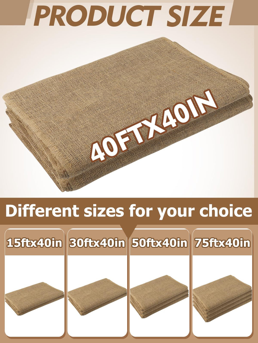 ANPHSIN burlap next to hand showing scale and easy handling for gardeners