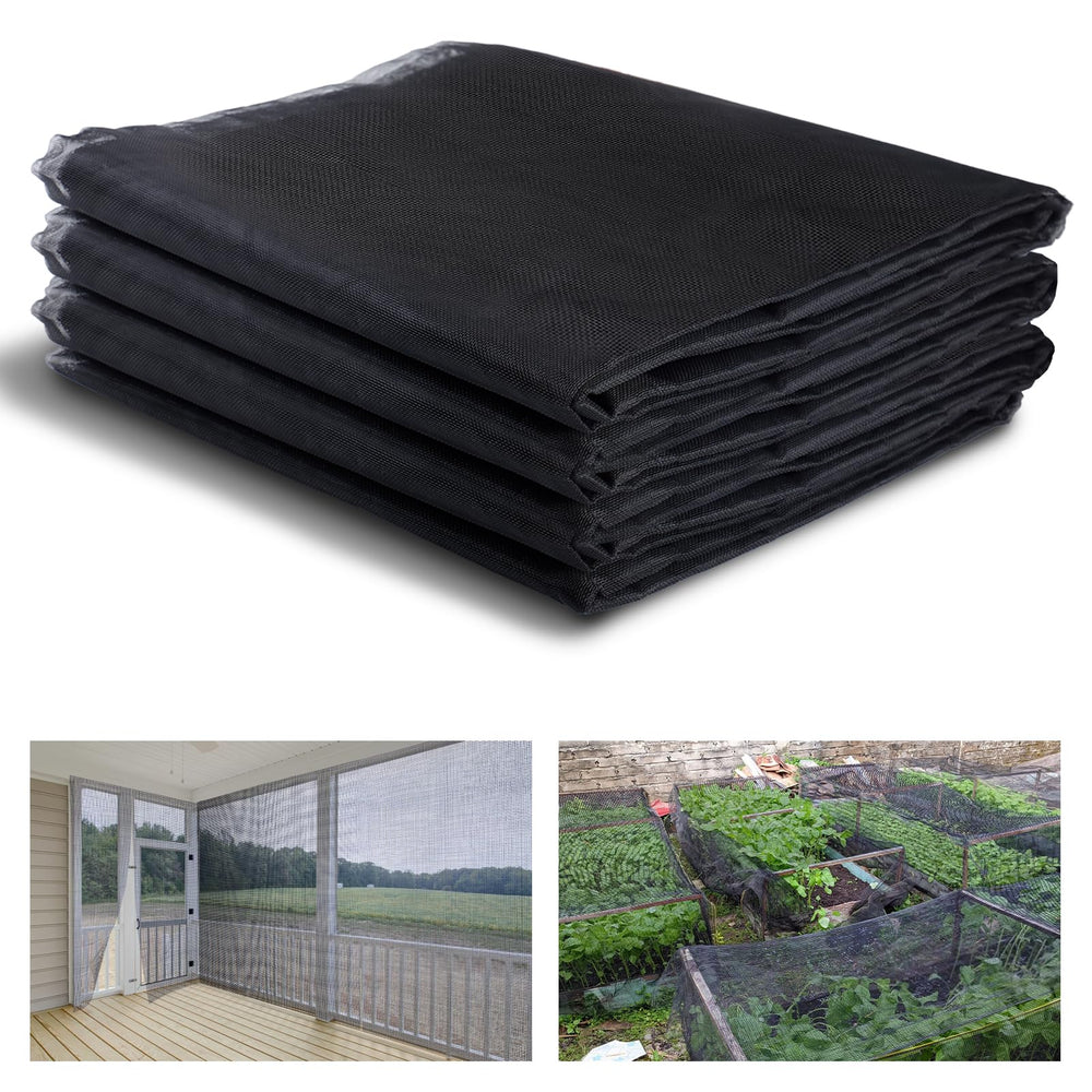 ANPHSIN front view of 10x33ft black garden net showing durable roll and labeling, protects plants