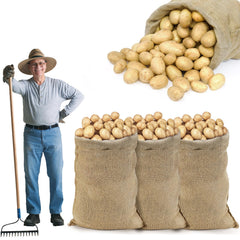 ANPHSIN front view of burlap sack showing size and breathable storage benefit