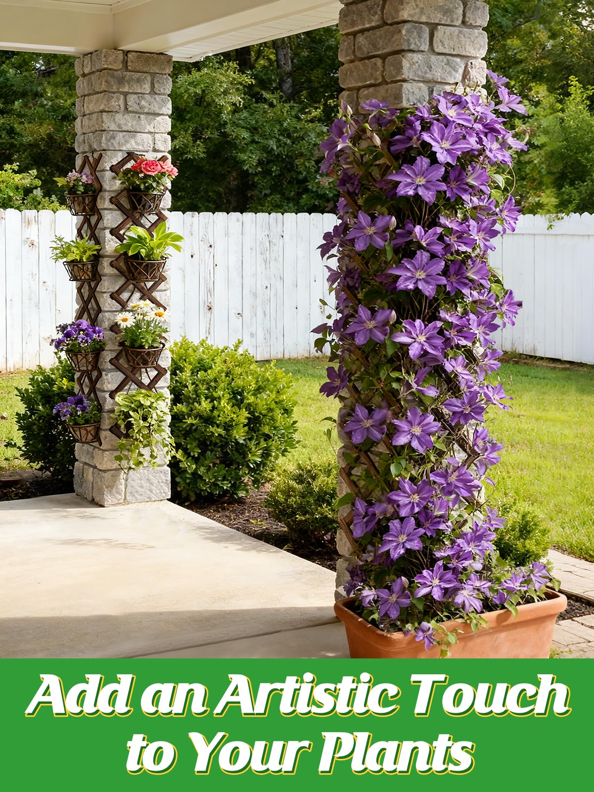 ANPHSIN trellis in patio setting showcasing decorative use and cozy outdoor atmosphere benefit