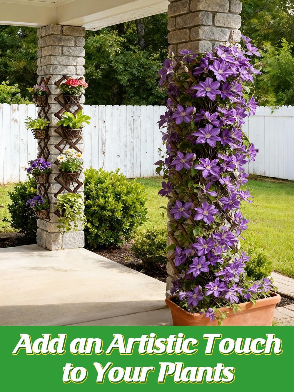 ANPHSIN trellis in patio setting showcasing decorative use and cozy outdoor atmosphere benefit