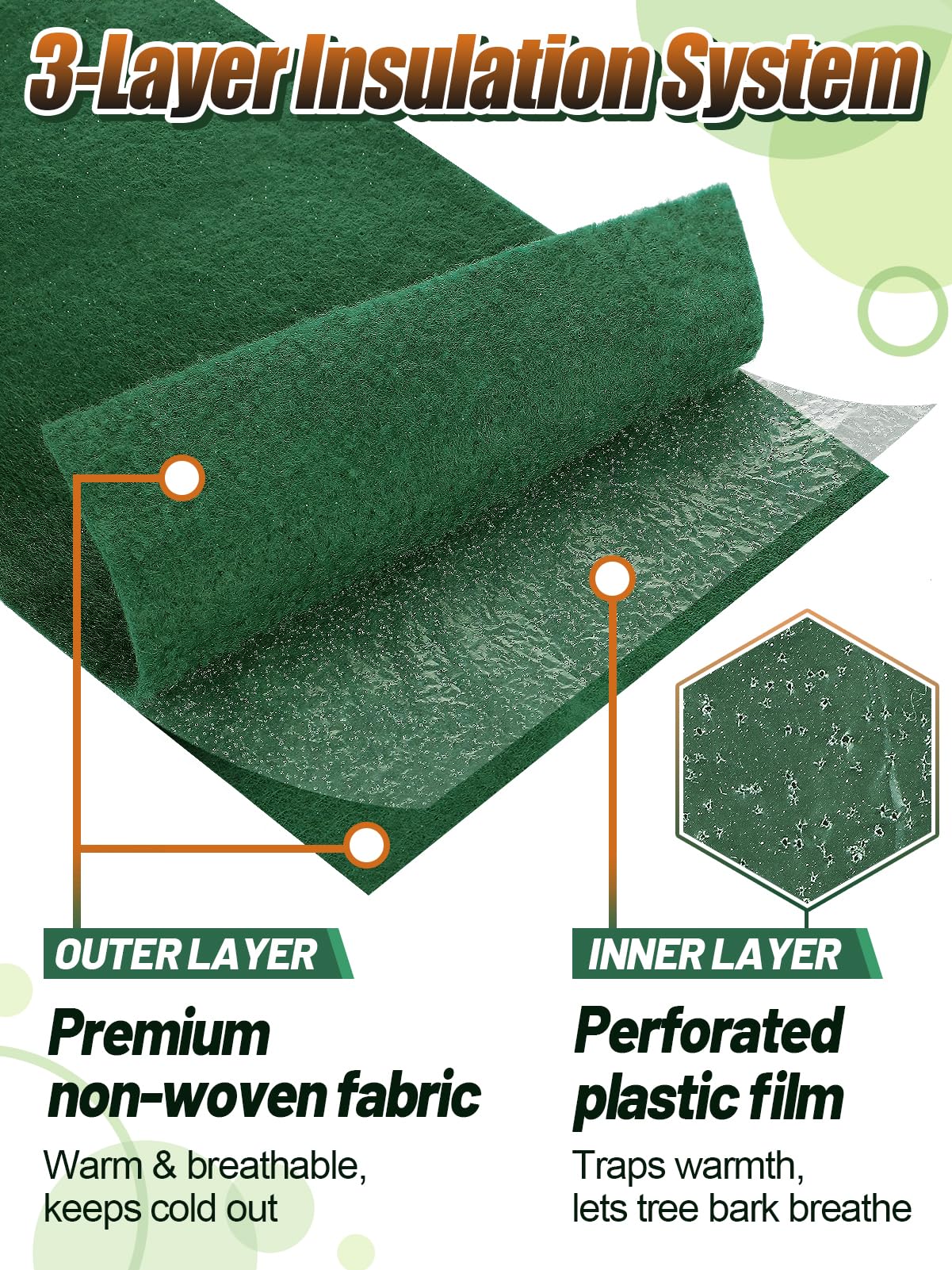 ANPHSIN wrap applied on tree trunk protecting bark from cold weather