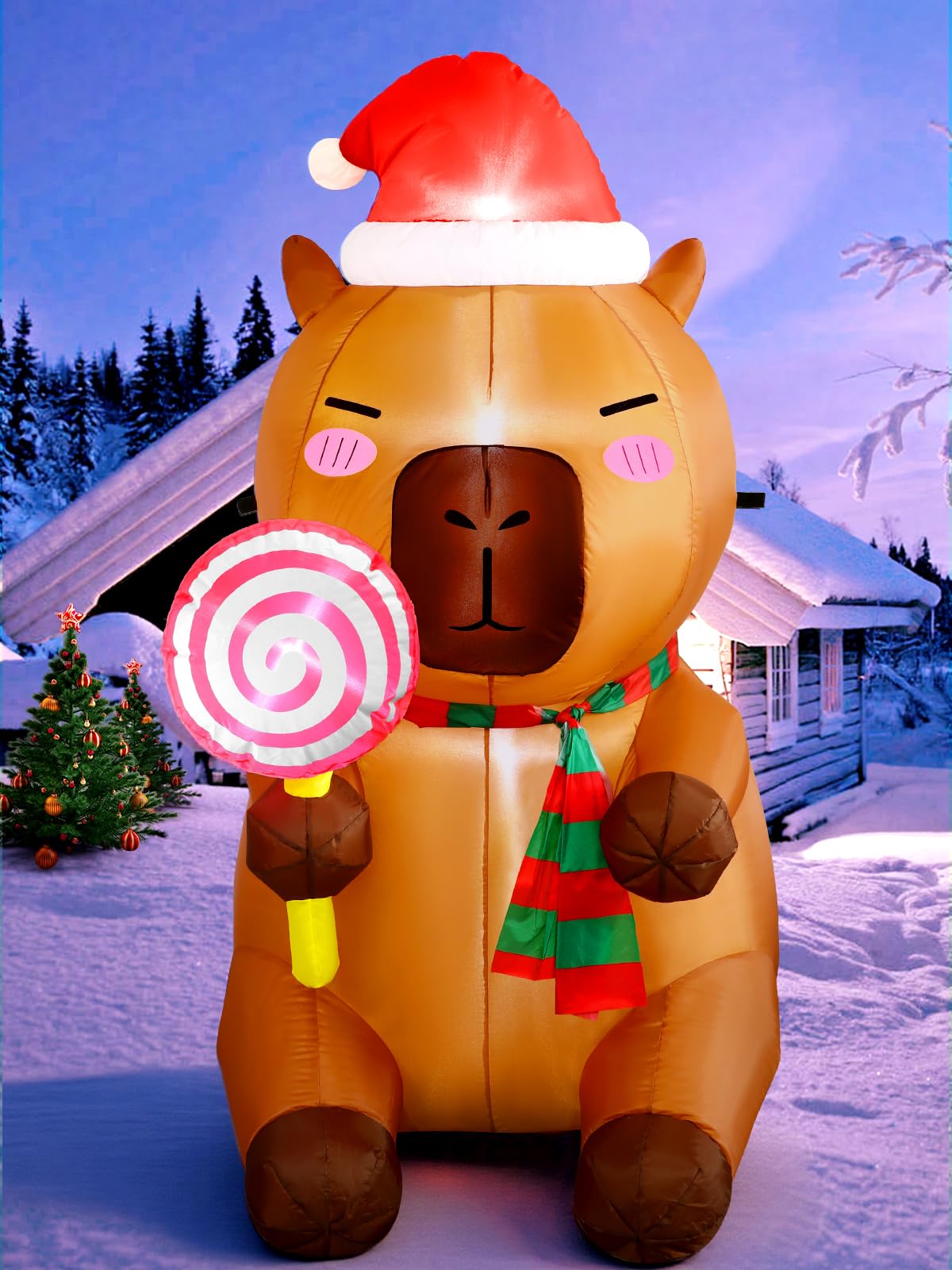 anroog capybara front view showing festive design and curb appeal