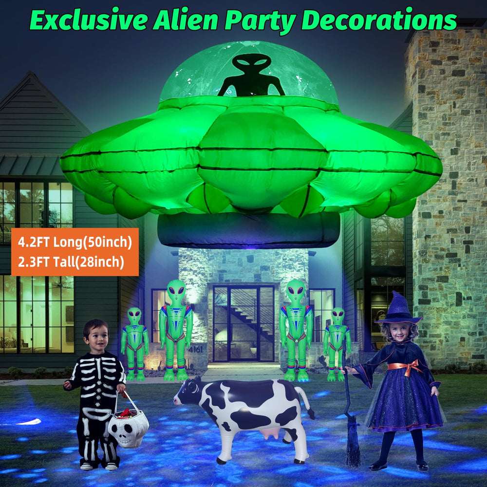 anroog closeup of UFO green and flashing LEDs highlighting night visibility