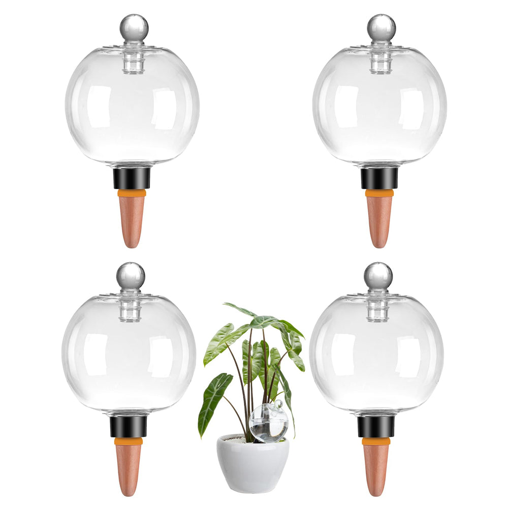 Ansberta front view of four watering globes showing packaging benefits