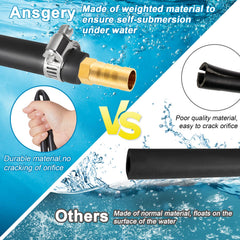 Ansgery close-up of weighted hose compound illustrating durability