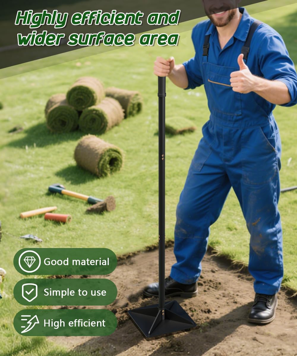 Ansionsol tamper compacting gravel on driveway for faster, stable surface preparation