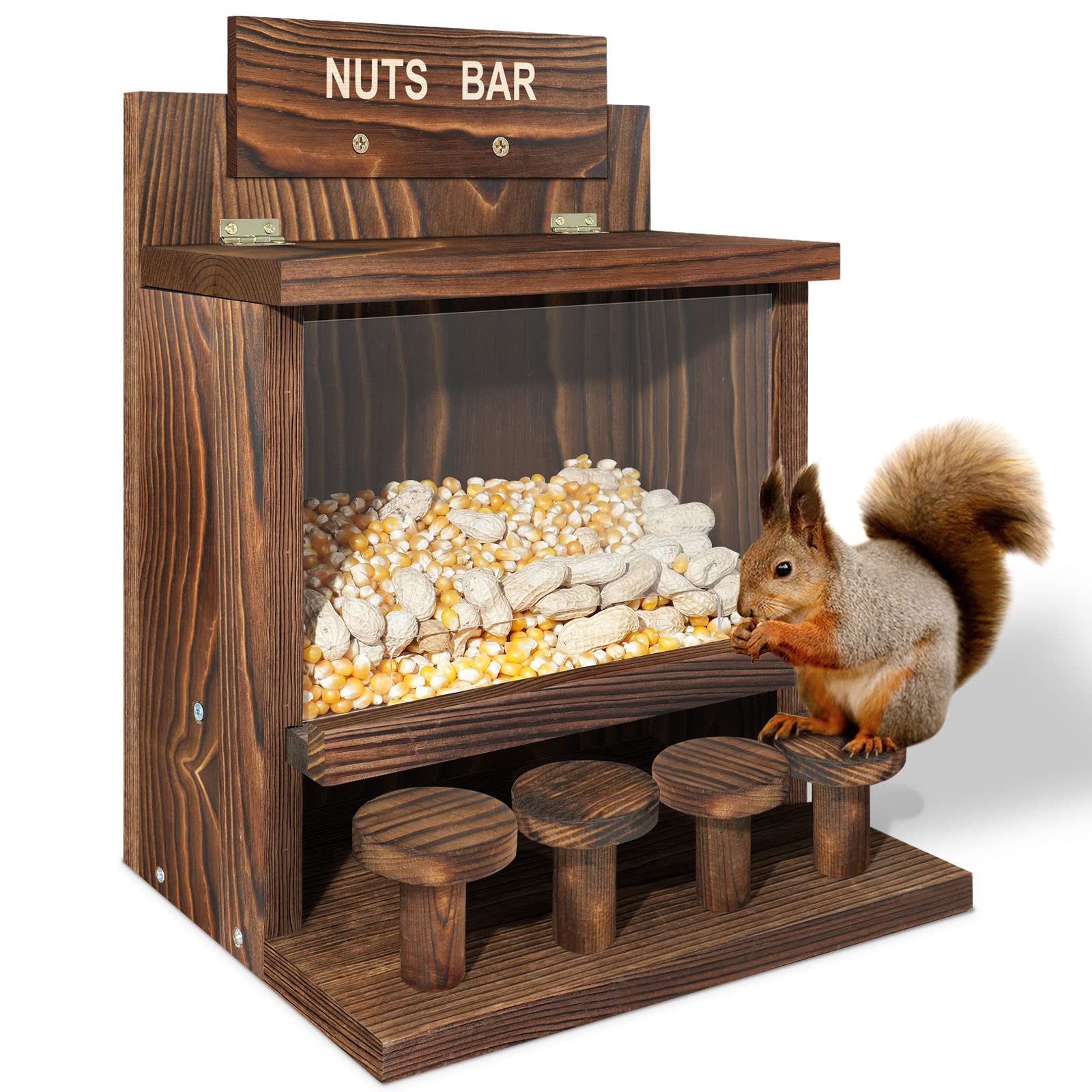 ANSTEEP front view of feeder showing roomy nut bar and durable build