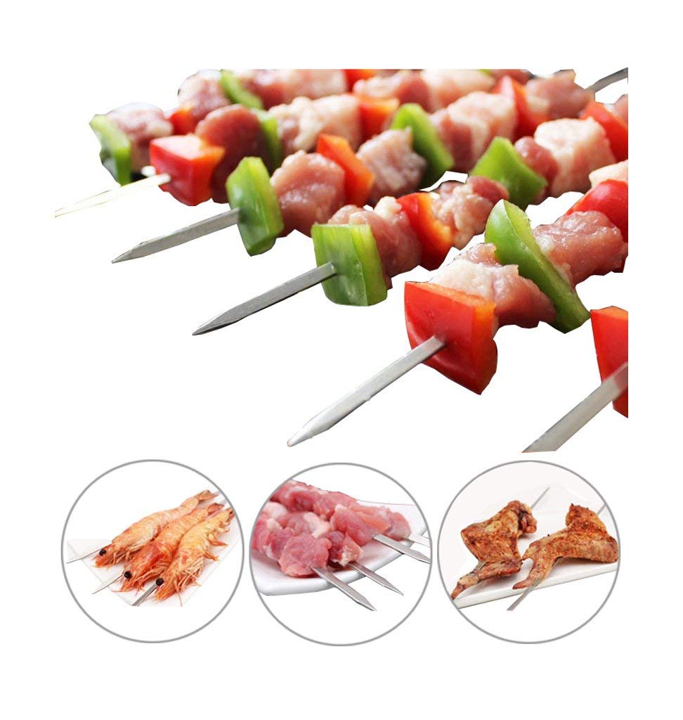 Antallcky skewers cooking on charcoal grill for even char benefits
