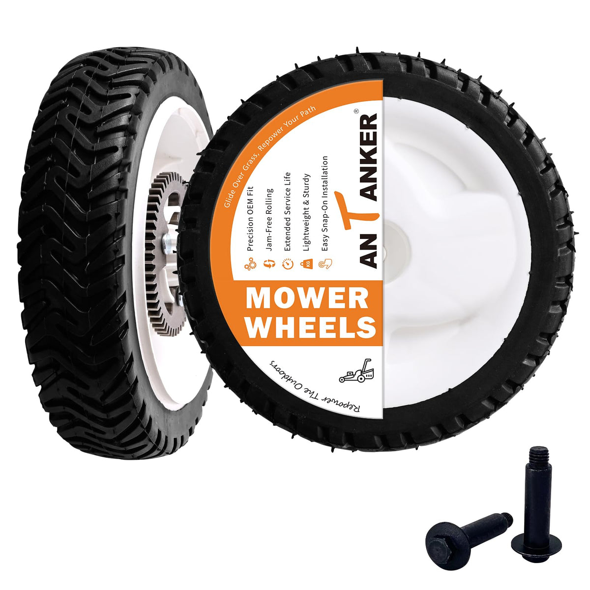 Antanker 105-3036 front view showing wheel assembly and ready-to-install benefit