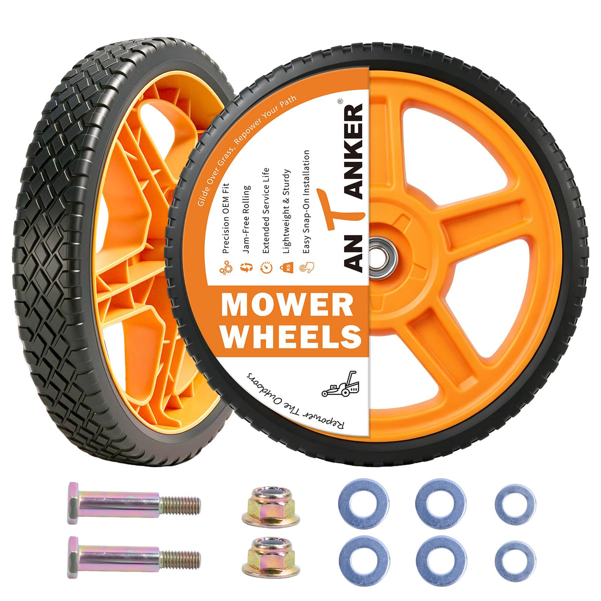Antanker front profile view showing wheel design and improved stability