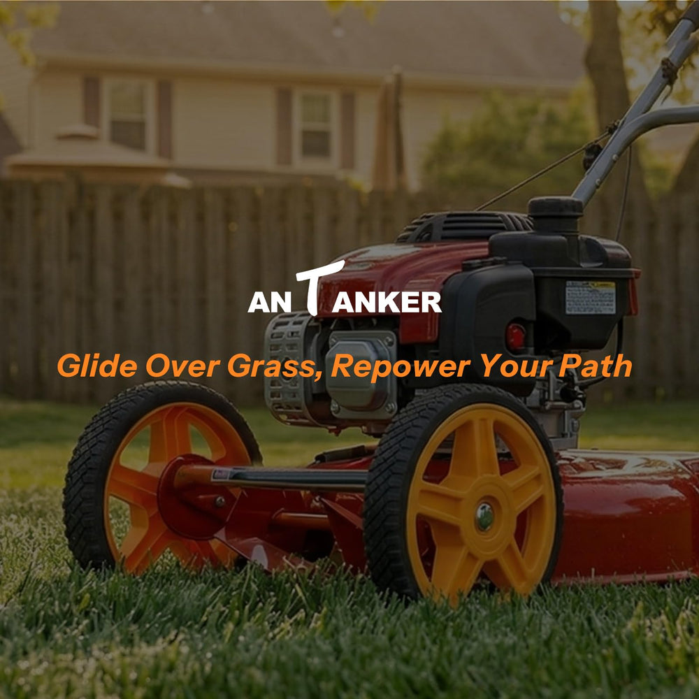 Antanker wheel in garden setting improving maneuverability on rough turf