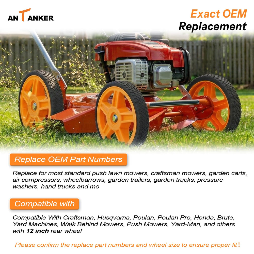 Antanker wheel mounted on a mower demonstrating restored rolling performance