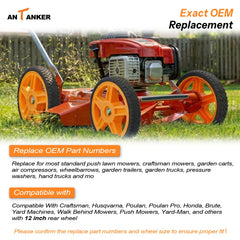 Antanker wheel mounted on a mower demonstrating restored rolling performance