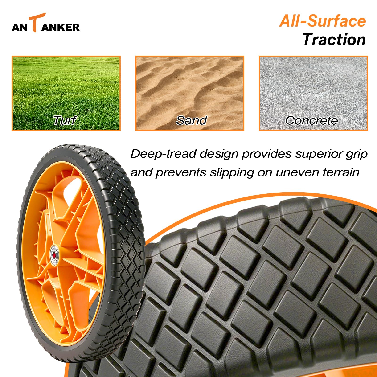 Antanker wheel next to ruler showing 12-inch scale for correct fit