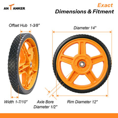 Antanker close-up of deep-tread pattern offering superior yard traction