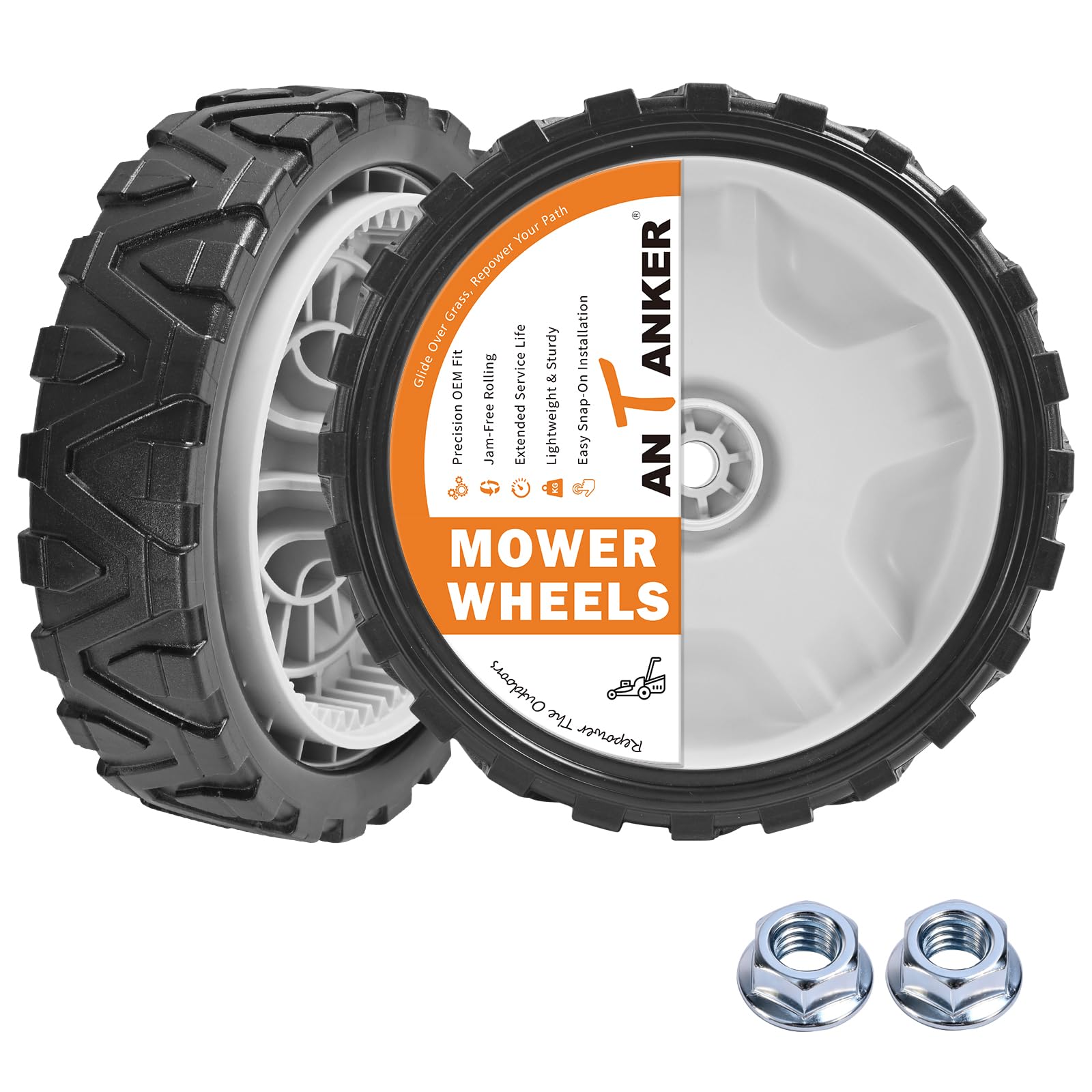 Antanker front view wheel drive assembly showing precise fit and improved traction