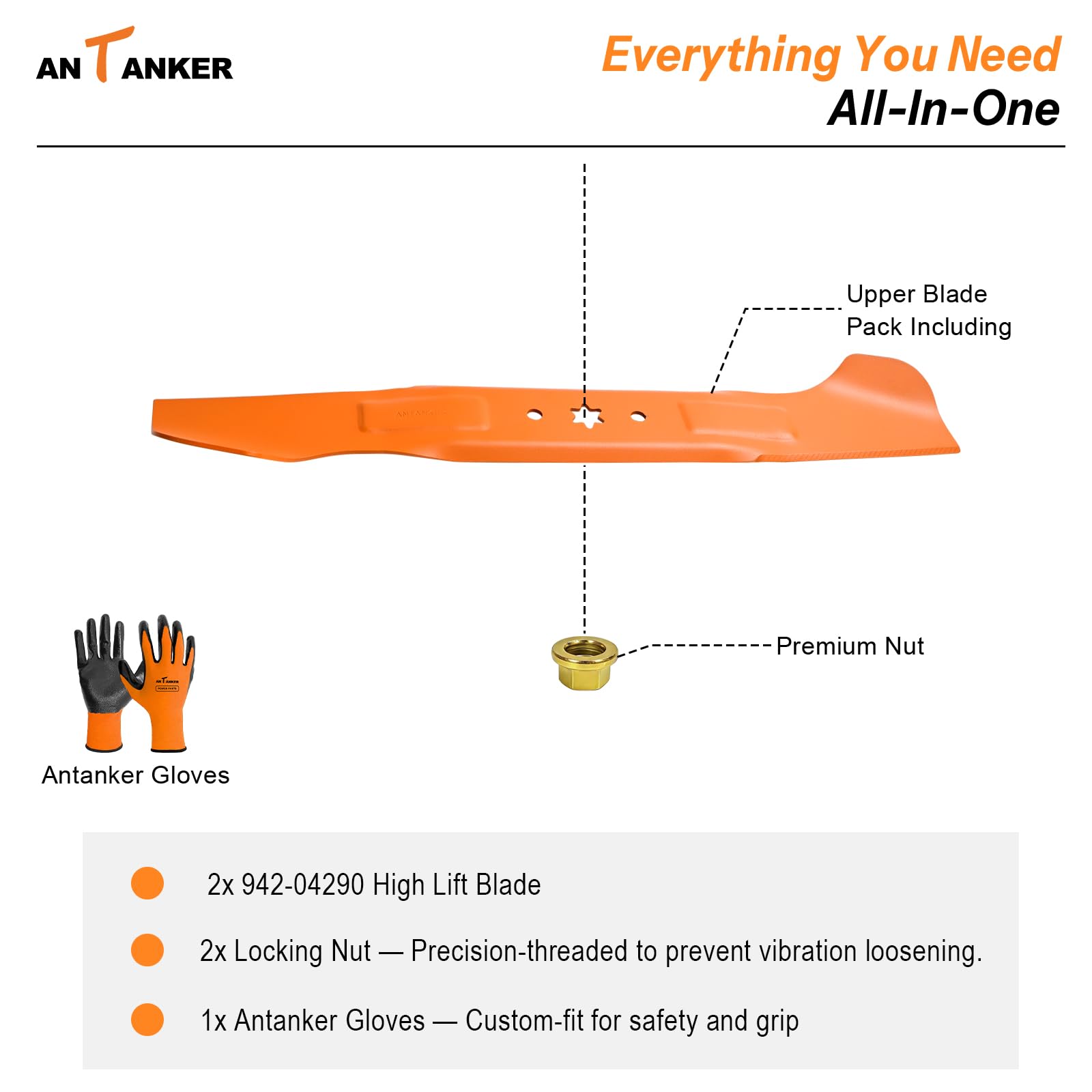 Antanker side profile highlighting high-lift curve for improved-bagging benefit