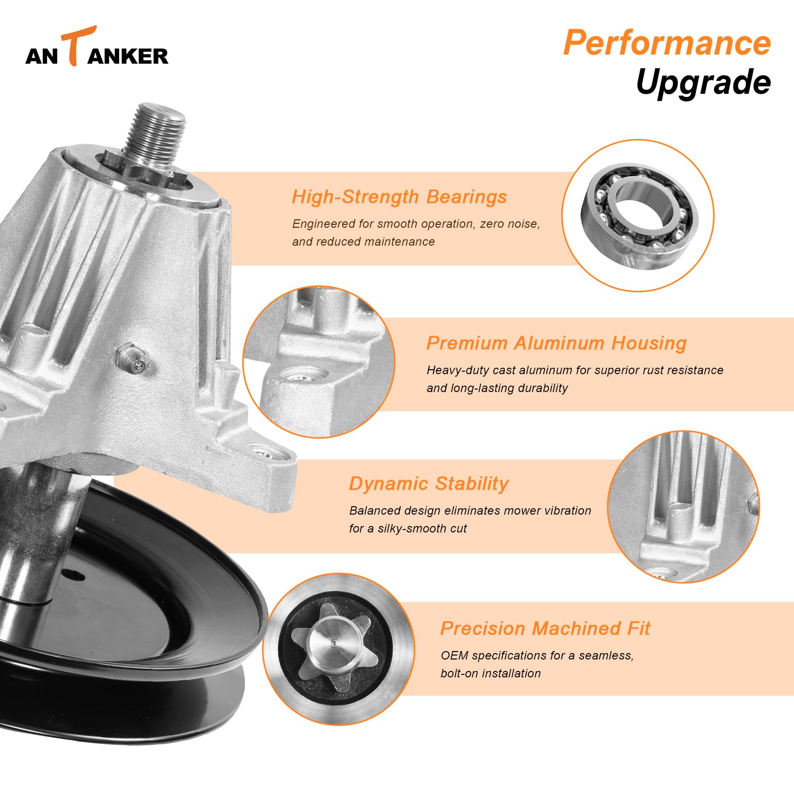 Antanker spindle bearing pre-greased for smoother startup and longer life