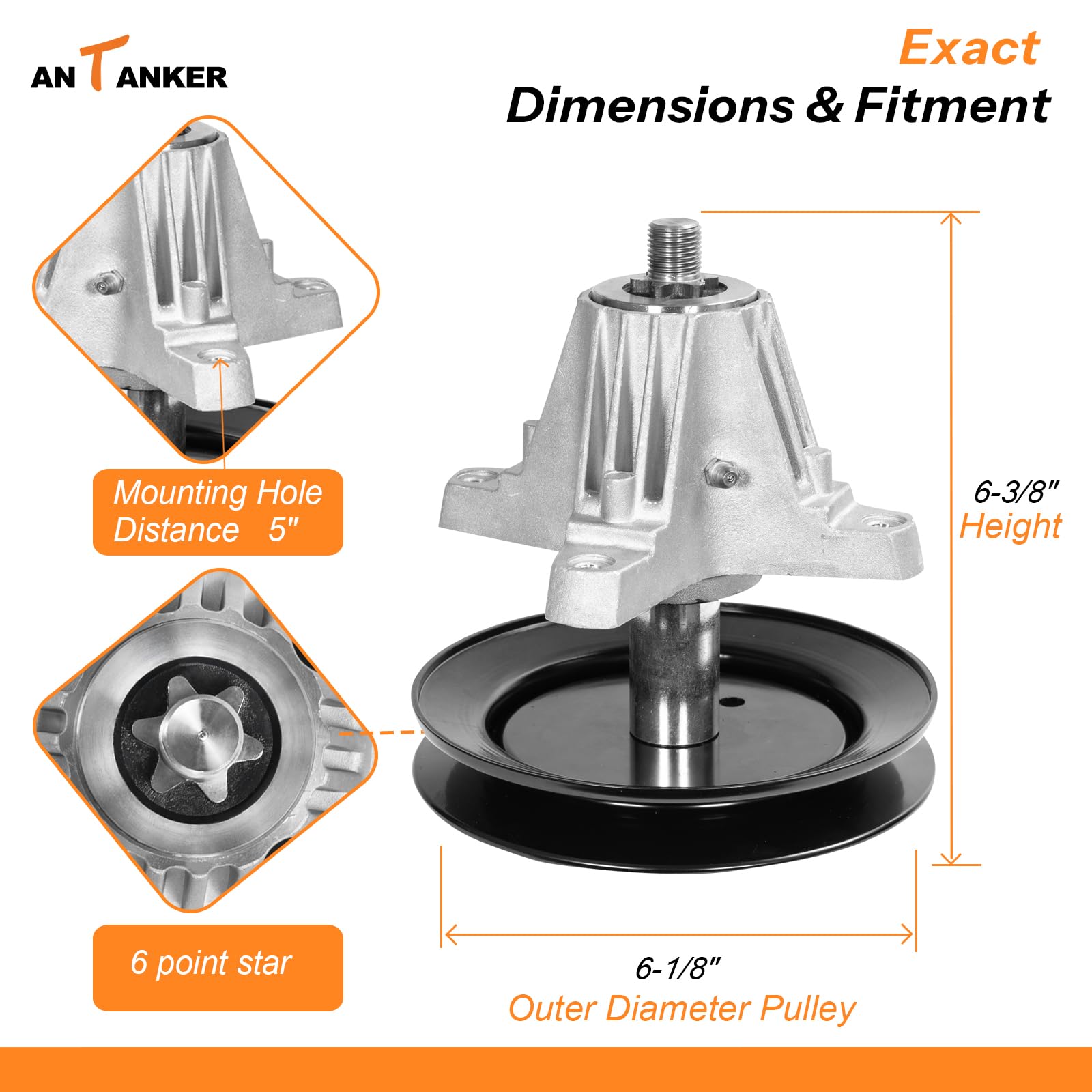 Antanker spindle pulley close-up showing balanced surface to reduce belt wear