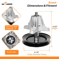 Antanker spindle pulley close-up showing balanced surface to reduce belt wear