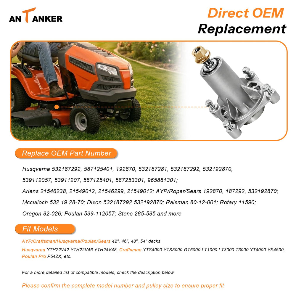 Antanker pulley face image showing nut and washer included for secure belt engagement