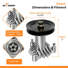 Antanker spindle side profile highlighting durable construction for consistent rotation