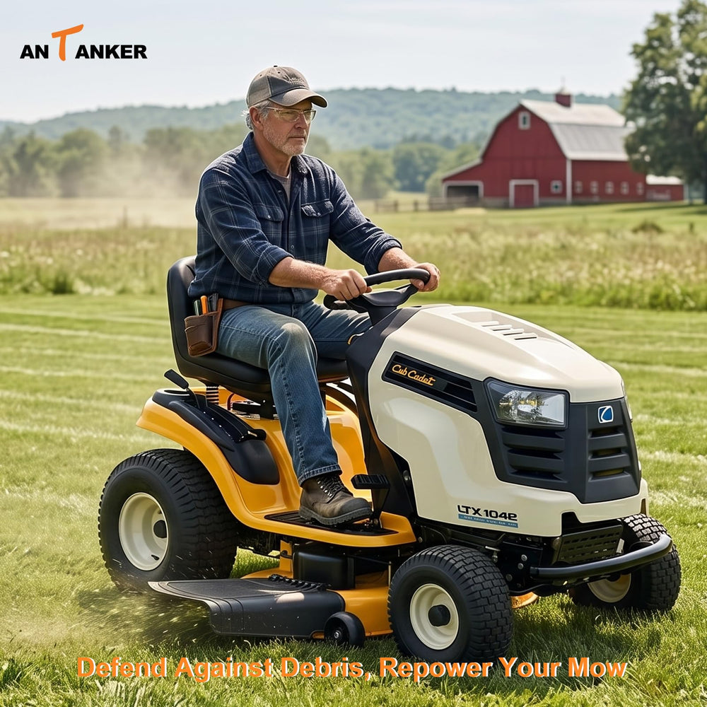 Antanker spindle installed on riding tractor showing improved cutting