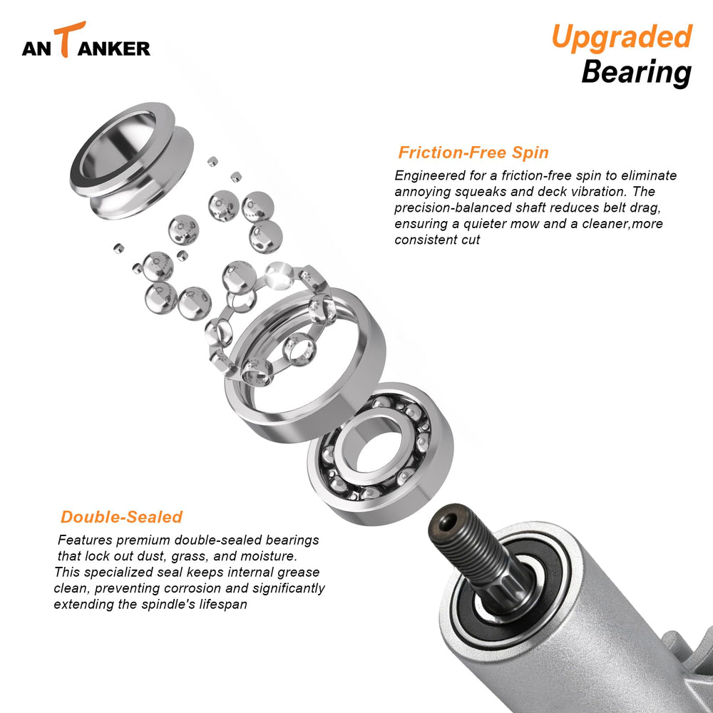 Antanker spindle showing 5-point star blade mount detail for stable blade fit