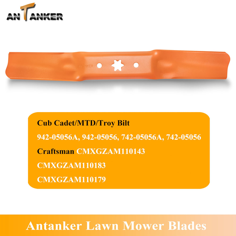 Antanker three blades laid out illustrating matched set for even lawn finish