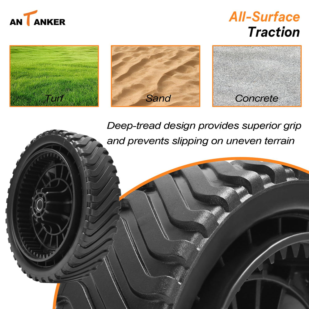 Antanker wheels beside ruler showing 8 inch diameter and scale