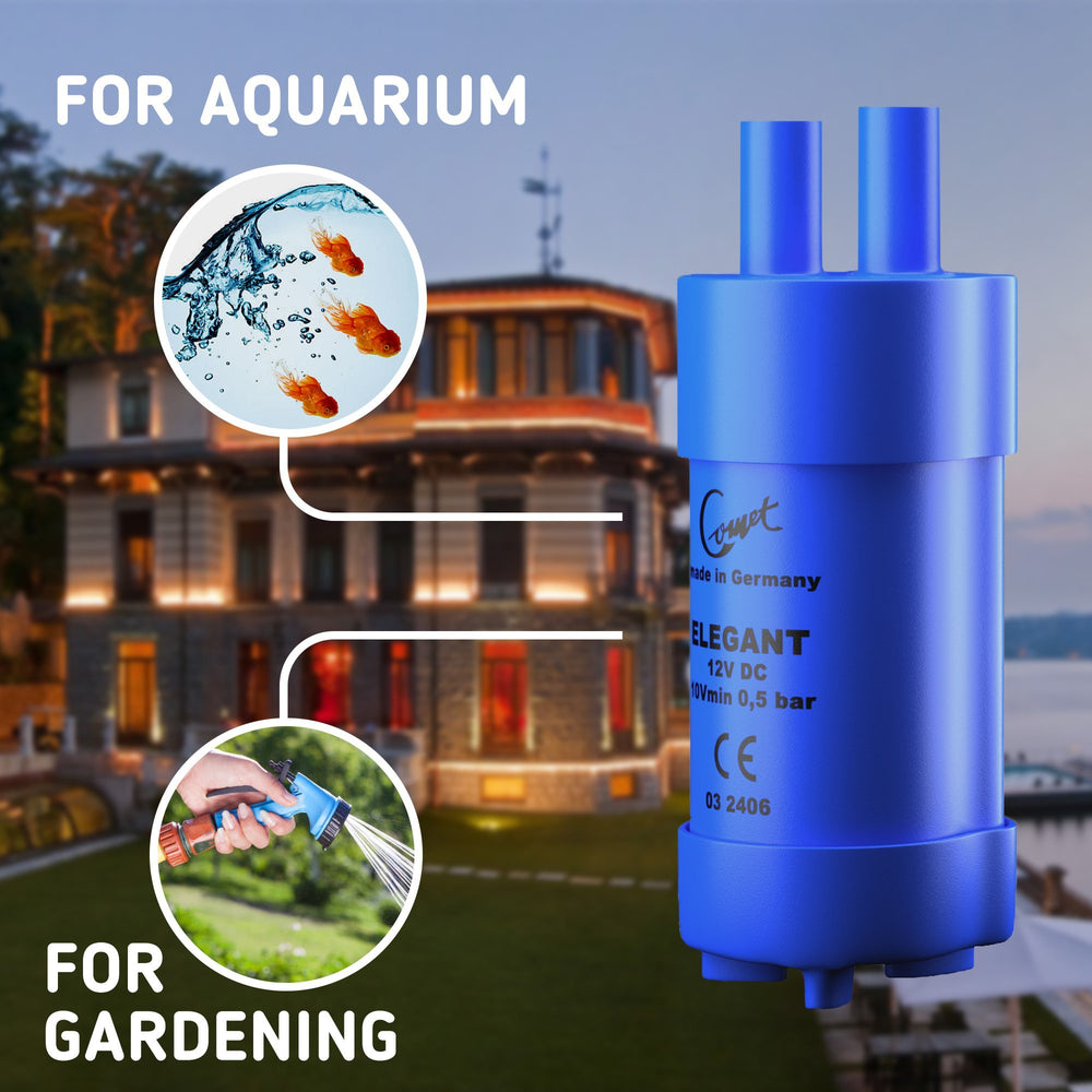 ANTARESWORLD pump powering an outdoor shower showing campsite convenience