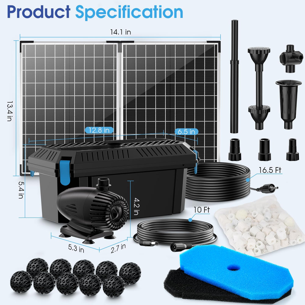 antfraer complete kit powering a backyard waterfall scene showing quiet natural ambiance and energy-free operation benefit