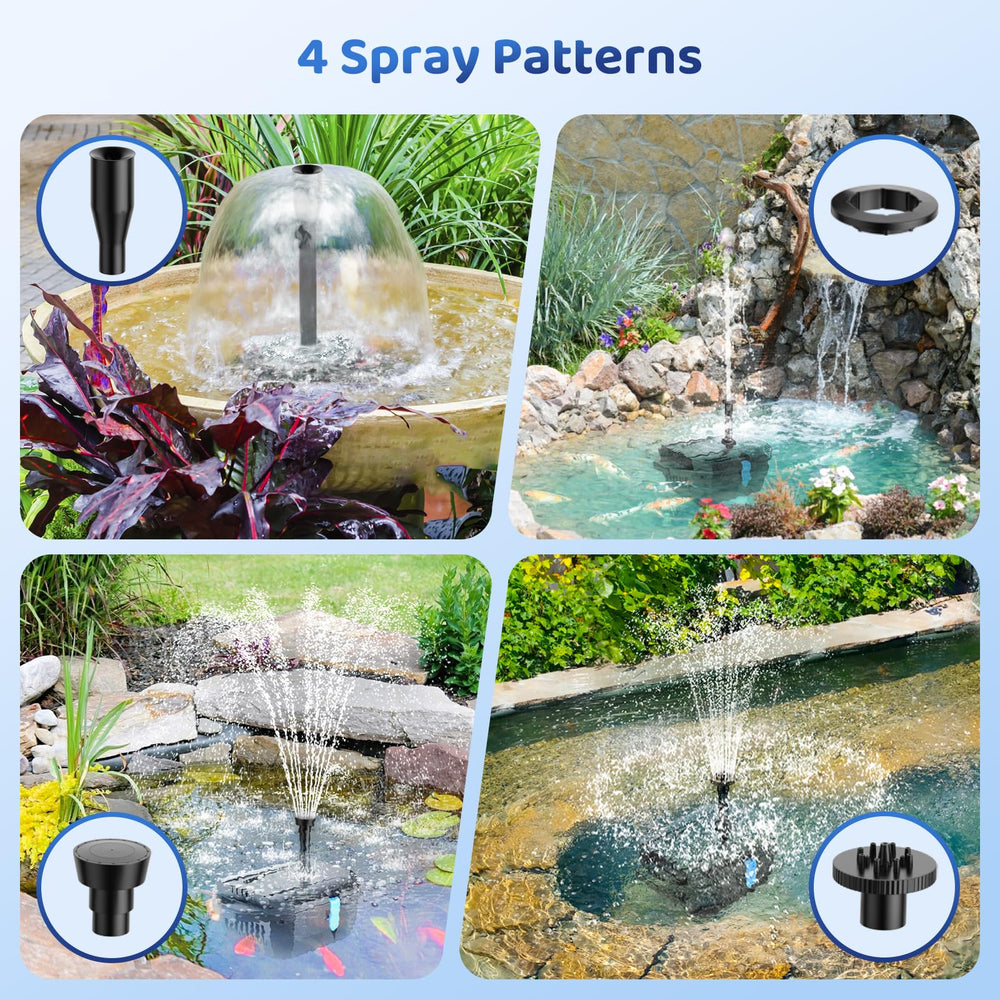 antfraer installed in garden pond creating aeration and decorative water flow