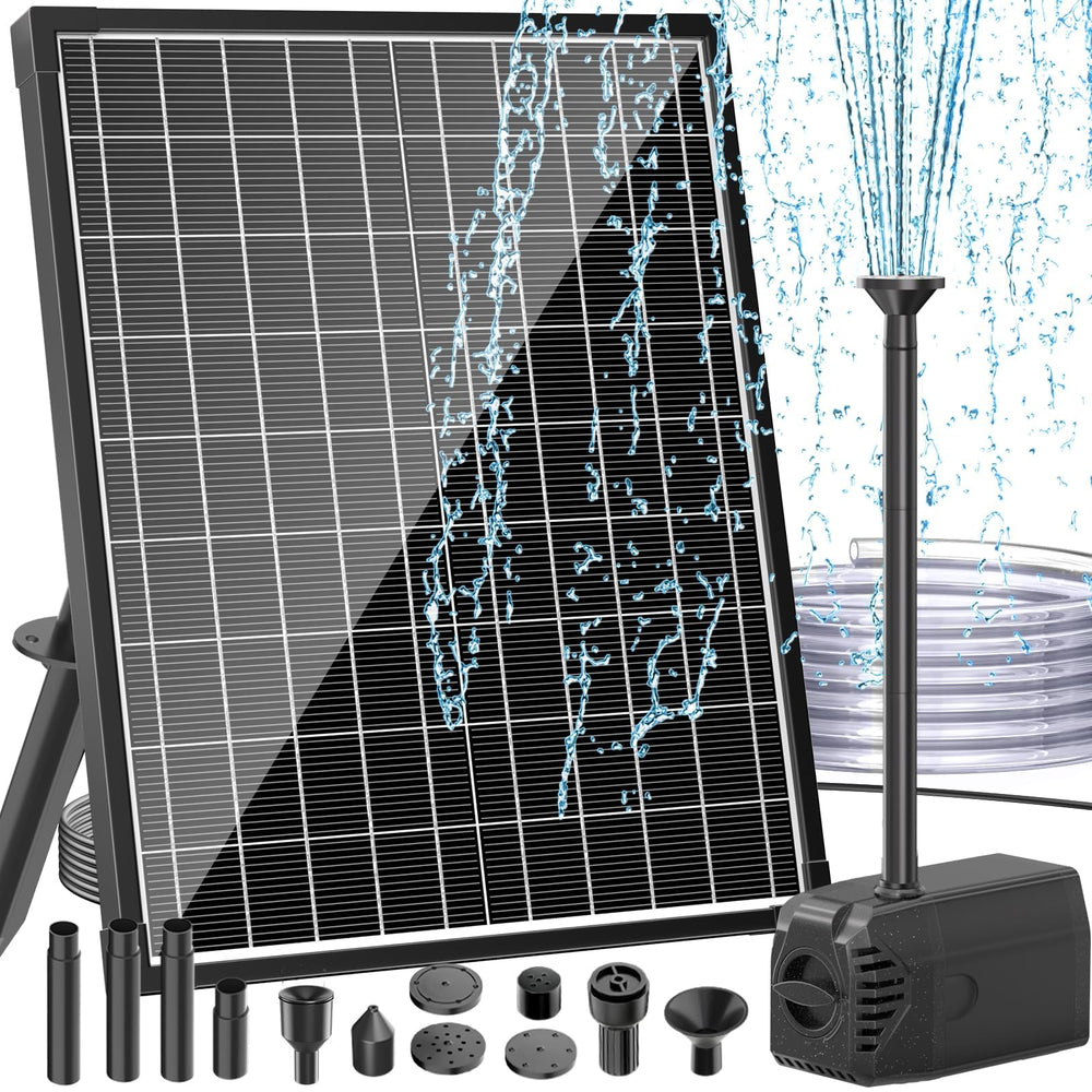 antfraer solar pump front view showing pump body and cable, highlights easy setup