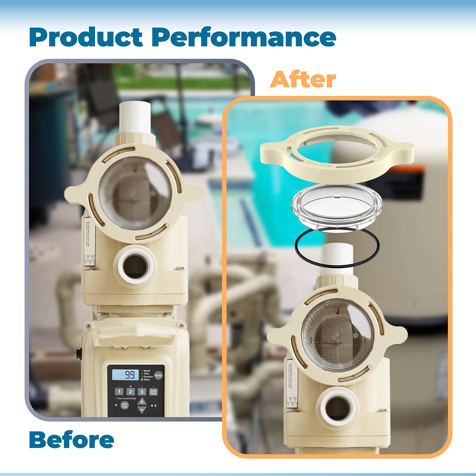 ANTOBLE outdoor pool lifestyle installation showing reliable pump protection