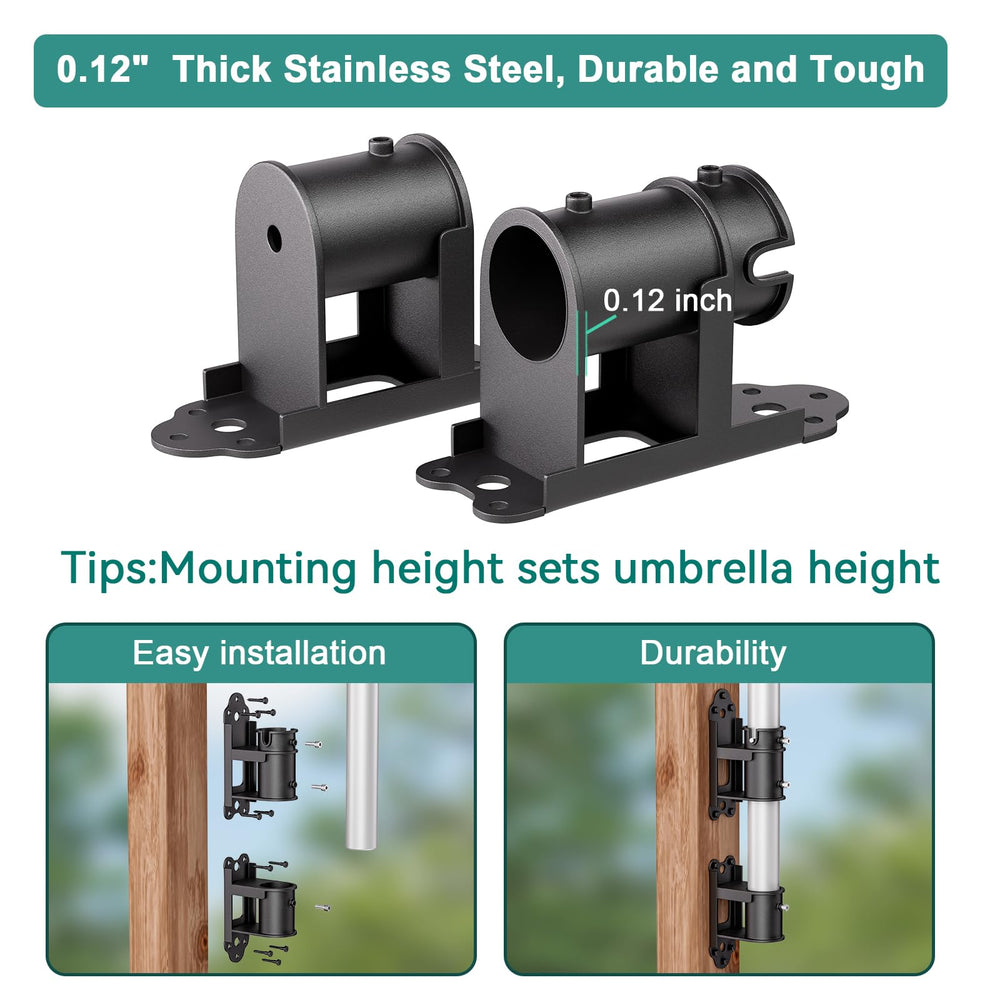 Antsky pole insert detail showing snug fit for umbrella and reduced wobble