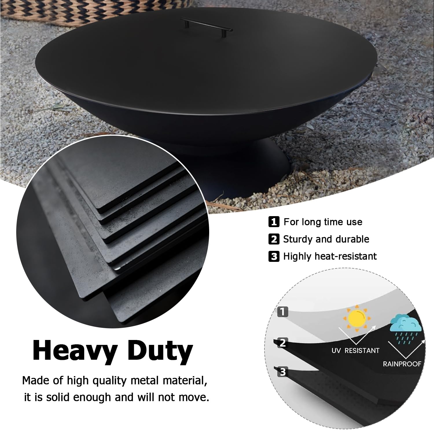 Anyerosa lid nested inside a pit to save storage space and protect interior