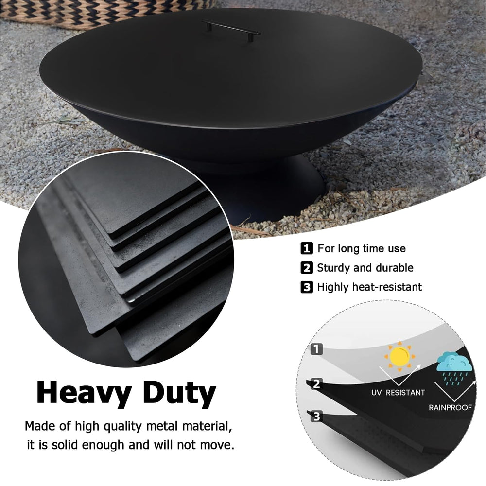 Anyerosa lid nested inside a pit to save storage space and protect interior