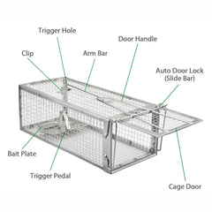 Anyhall trap in use with bait inside illustrating how it safely captures rodents