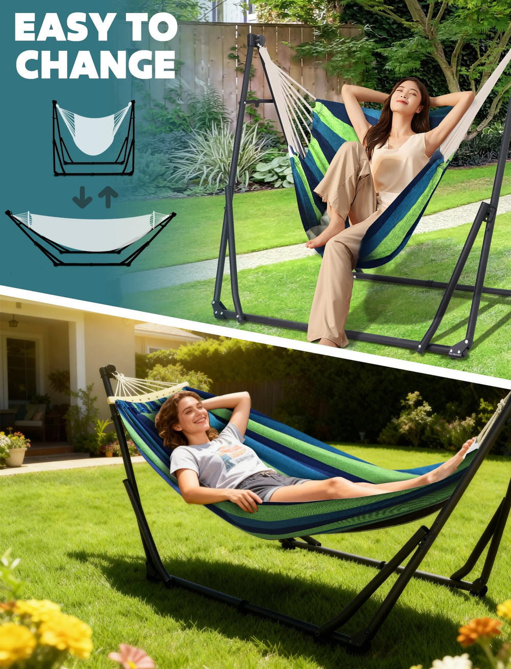 ANYOO close-up of cotton hammock fabric highlighting comfort and breathability